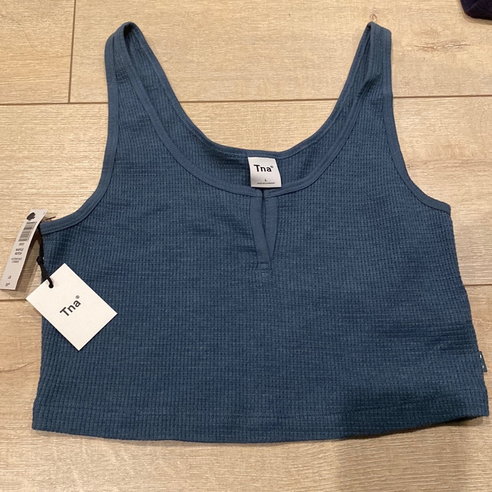 Tna brand new waffle notch crop top